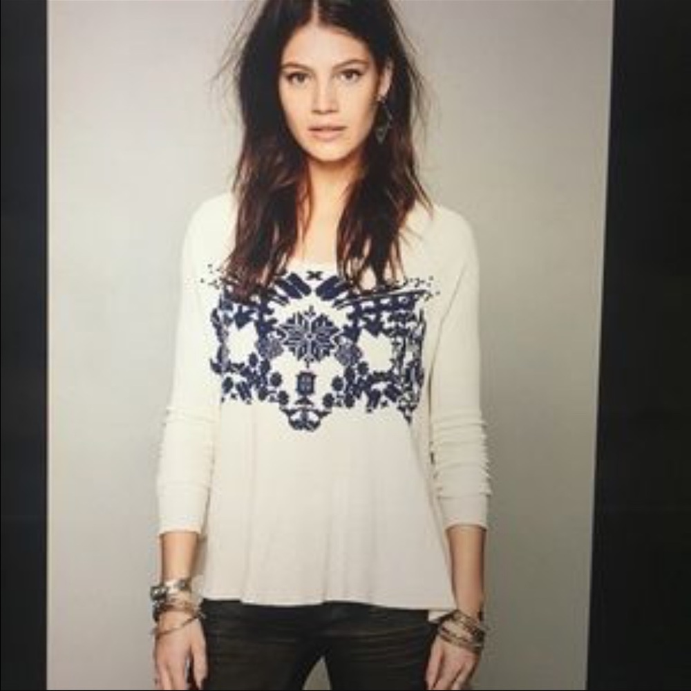 Free People Rockabilly Raglan fairisle thermal S